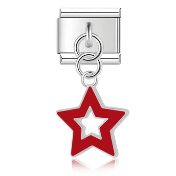 Charm colgante estrella roja
