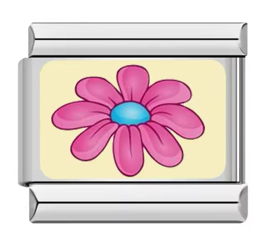 Flor rosa/azul