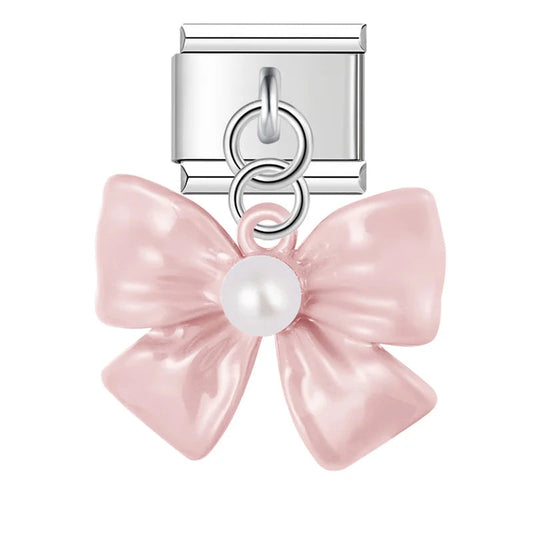 Charm Moño Rosa Colgante